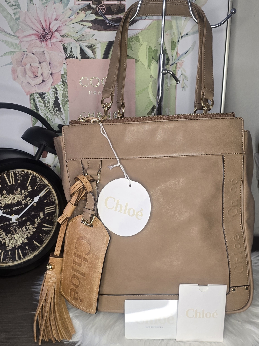 Chloe Eden Tan Leather Tote Bag